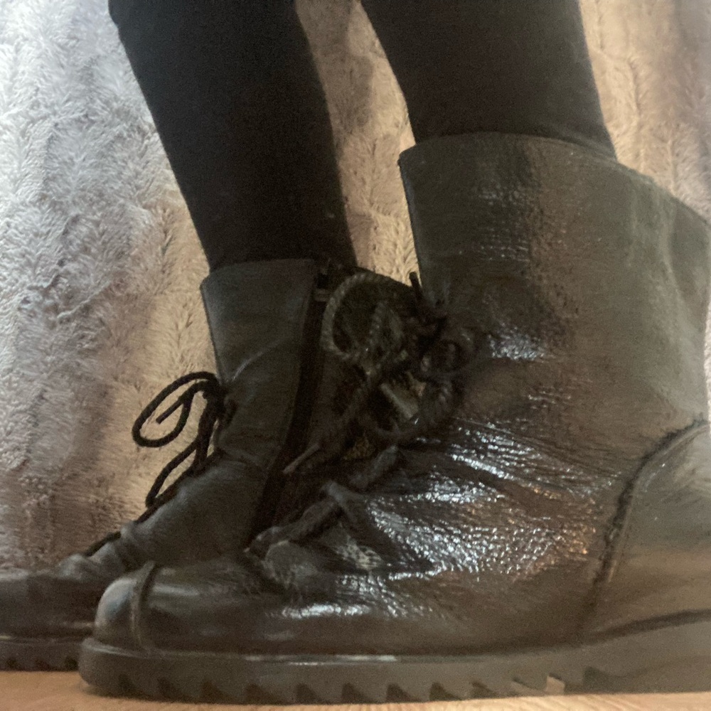 Black booties.